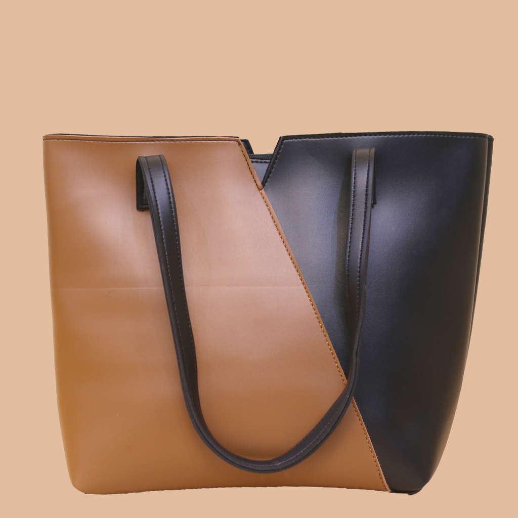 Elegant Brown and Black Tote Bag