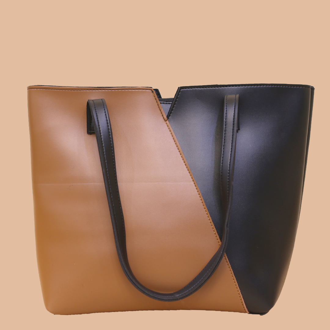 Elegant Brown and Black Tote Bag