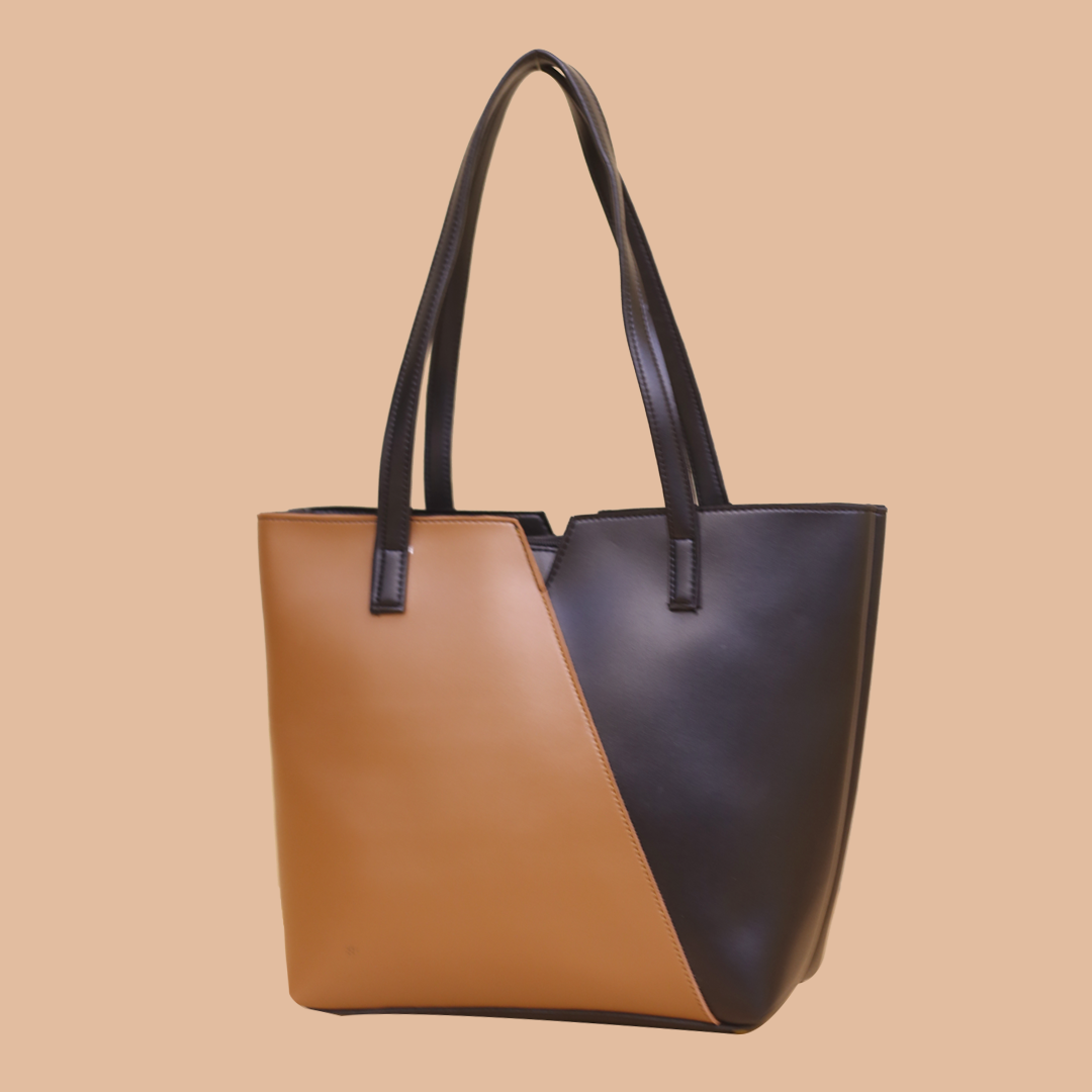 Elegant Brown and Black Tote Bag