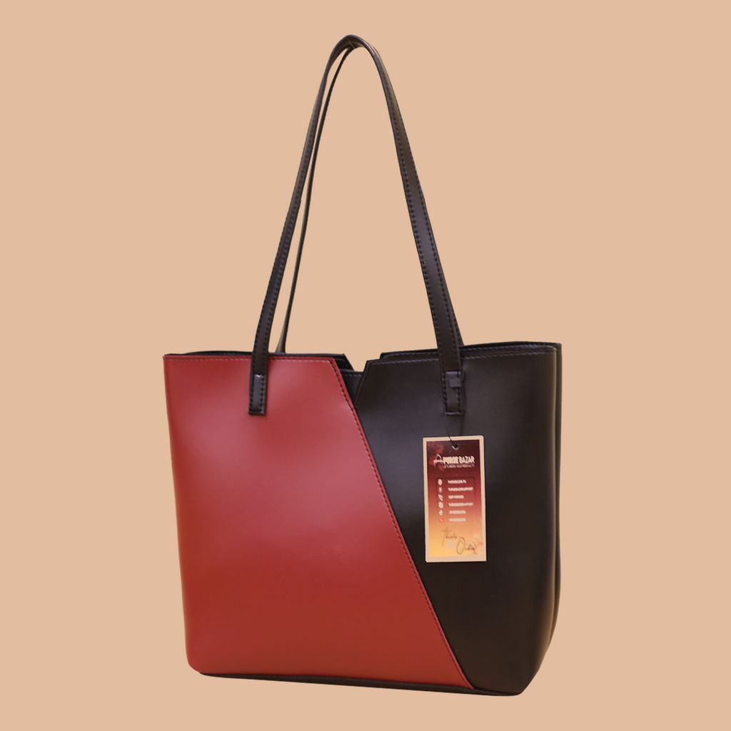 Elegant Maroon and Black Tote Bag