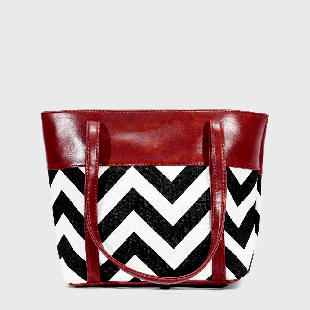 Wave Maroon Tote Bag