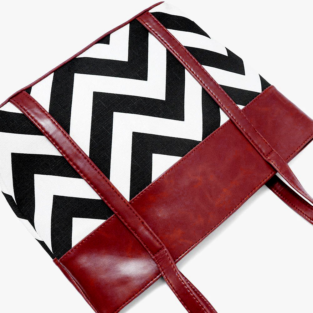 Wave Maroon Tote Bag