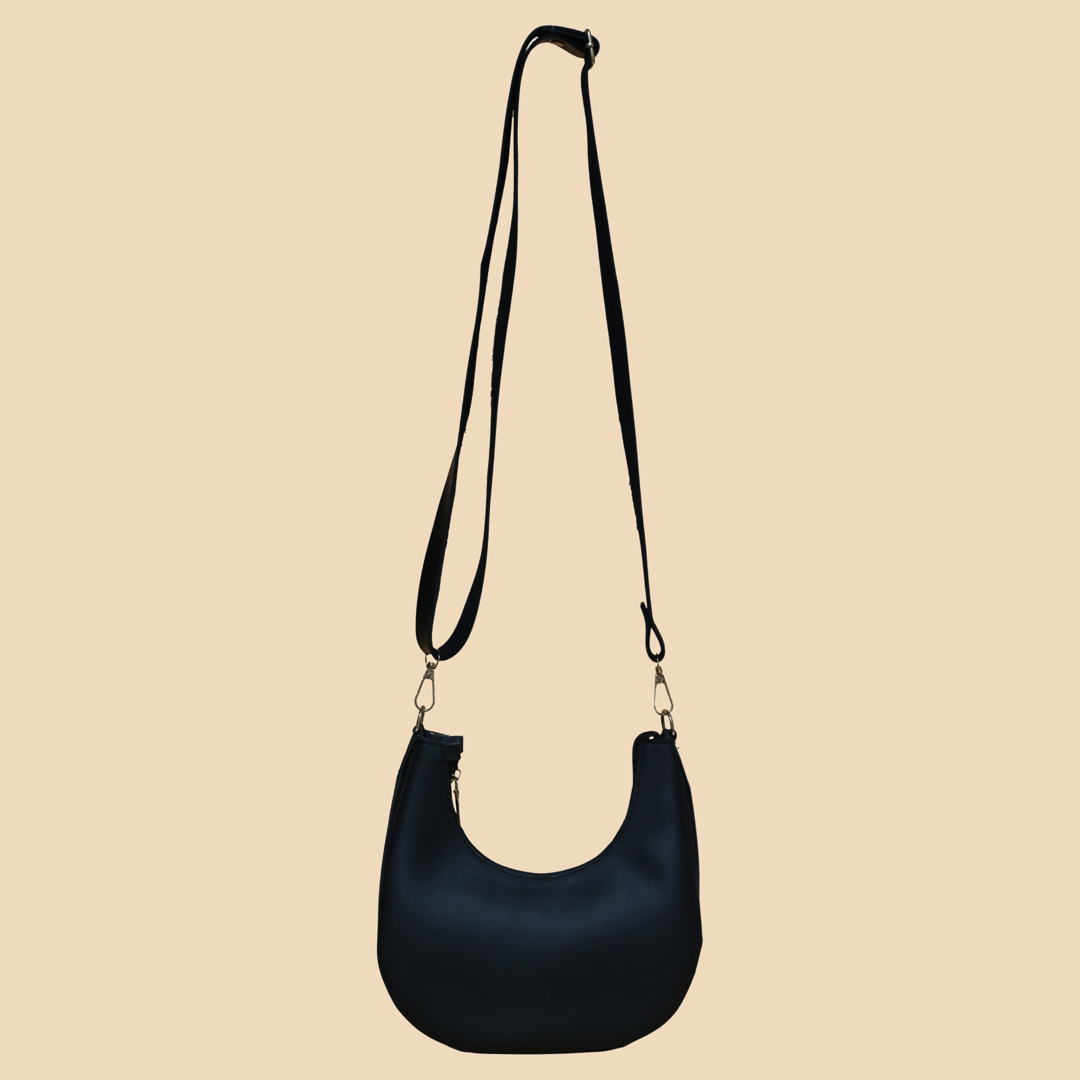 Classic Black Half Moon Crossbody Bag