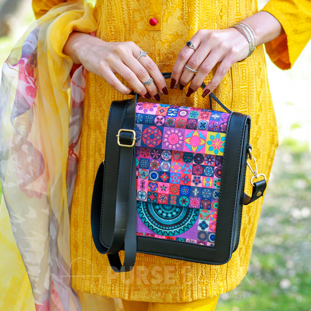 Black Vibrant Crossbody Bag