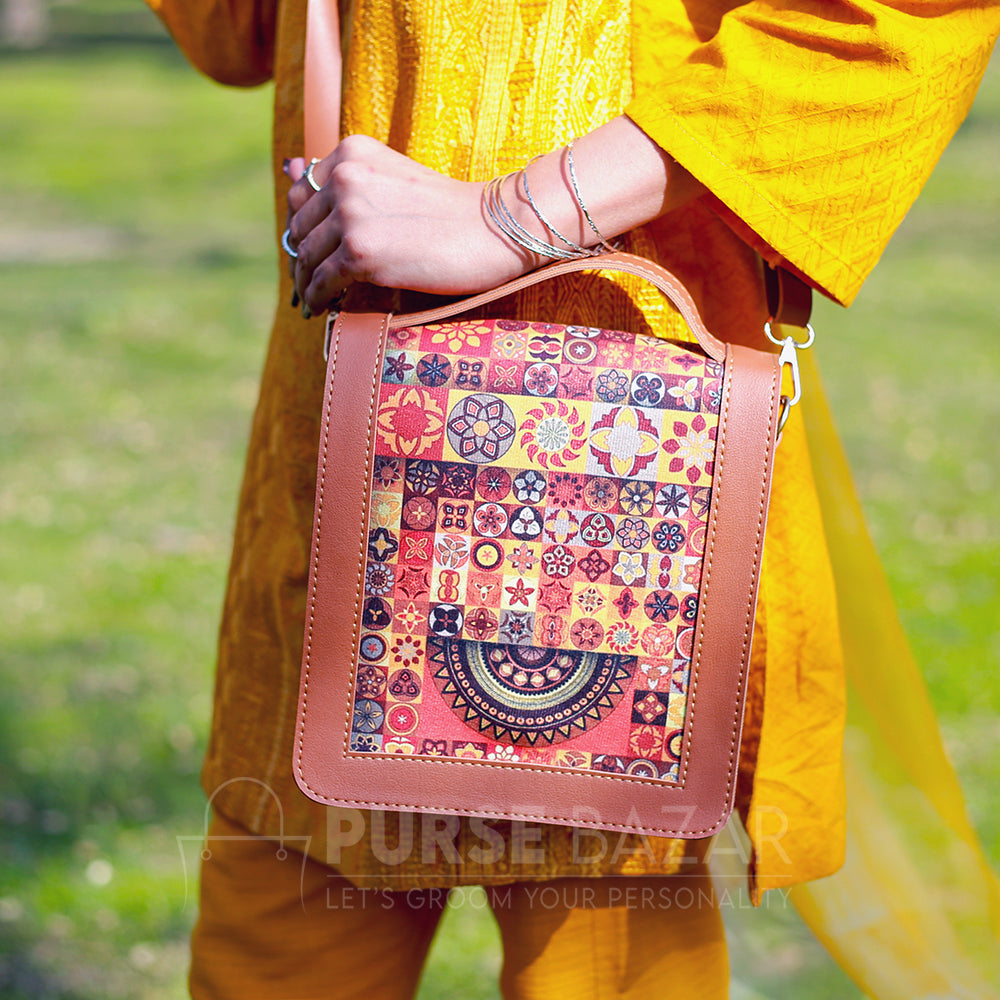 Brown Vibrant Crossbody Bag