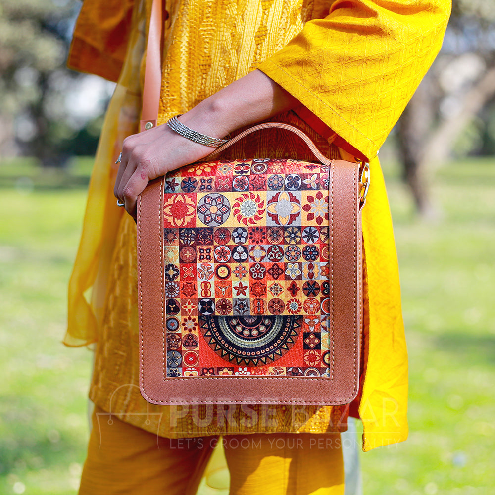 Brown Vibrant Crossbody Bag