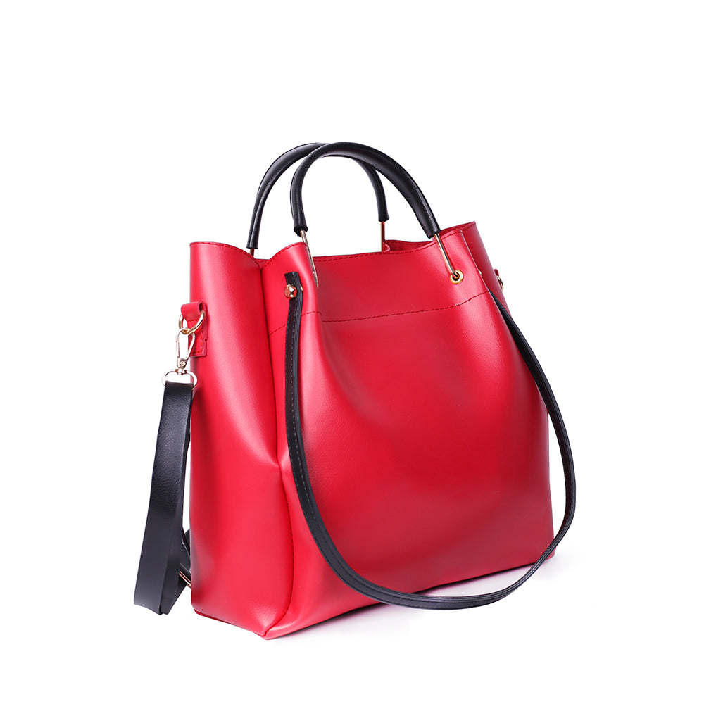 Job Joy Red And Black 2 Pcs Handbag