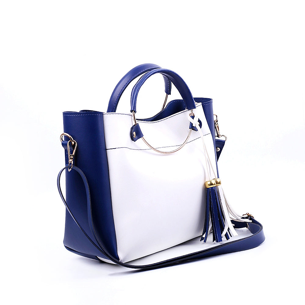 Iconic Blue and White Handbag