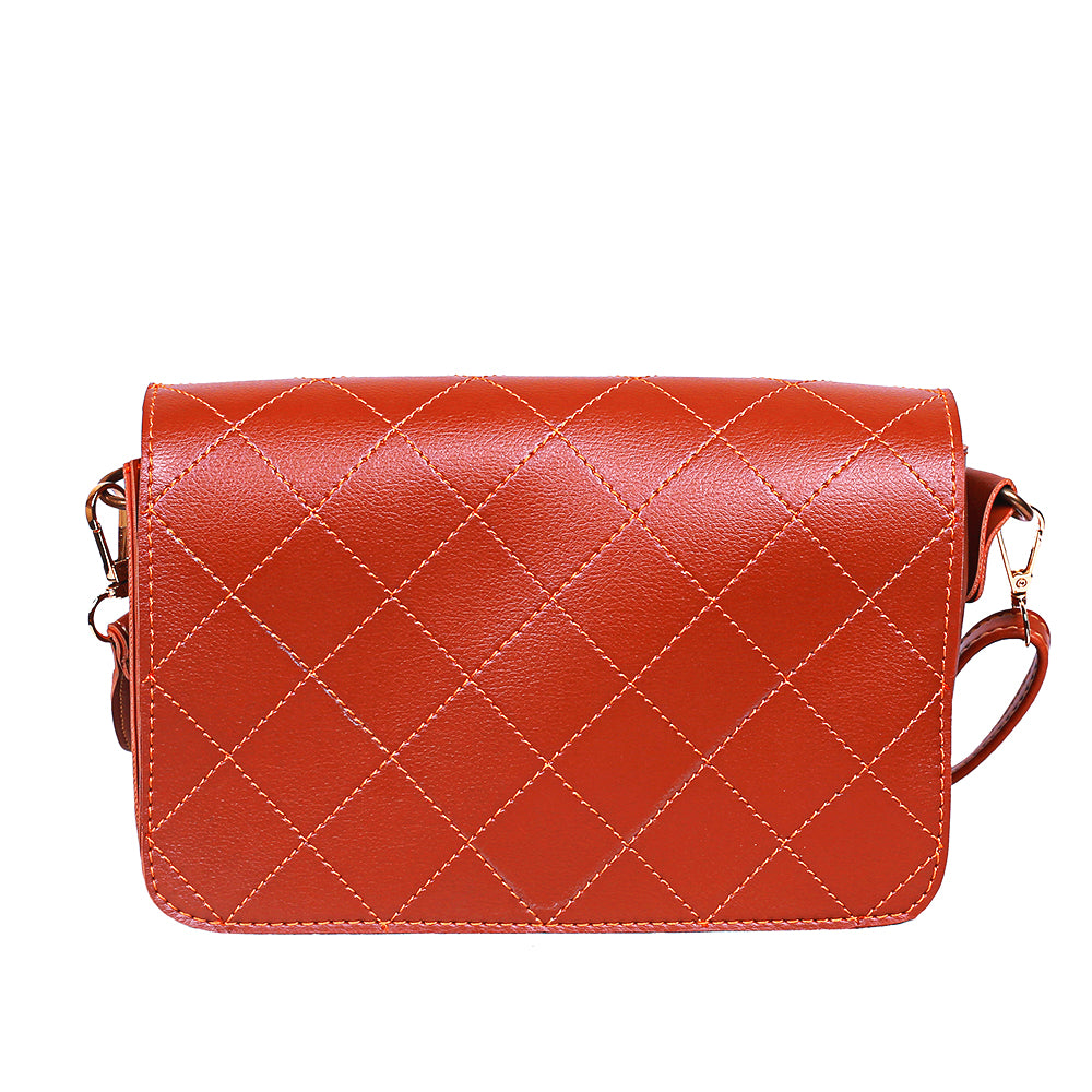 Quilt Brown Crossbody
