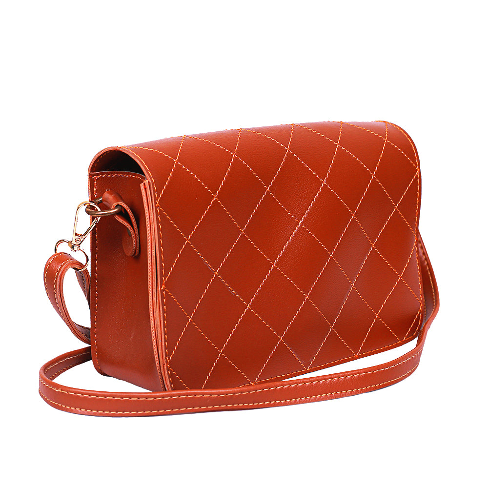 Quilt Brown Crossbody