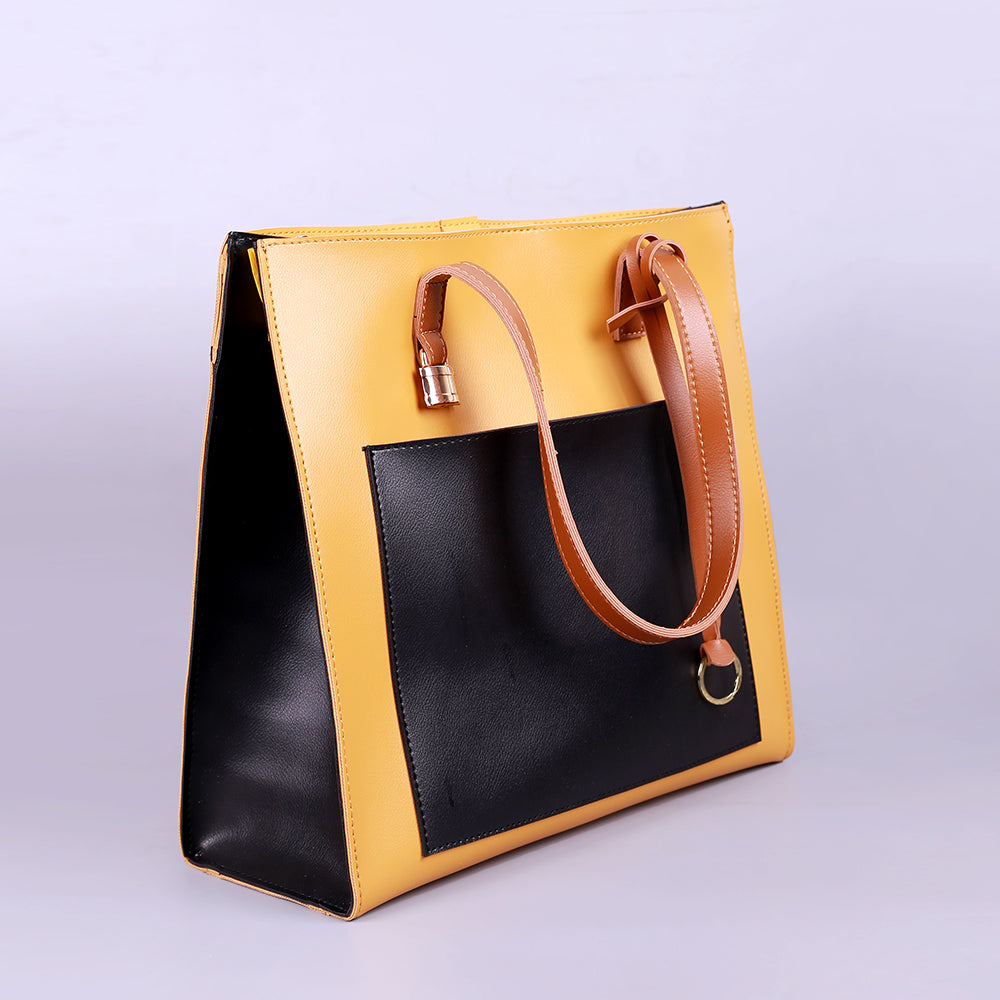 Double Trouble Yellow and Black Tote Bag