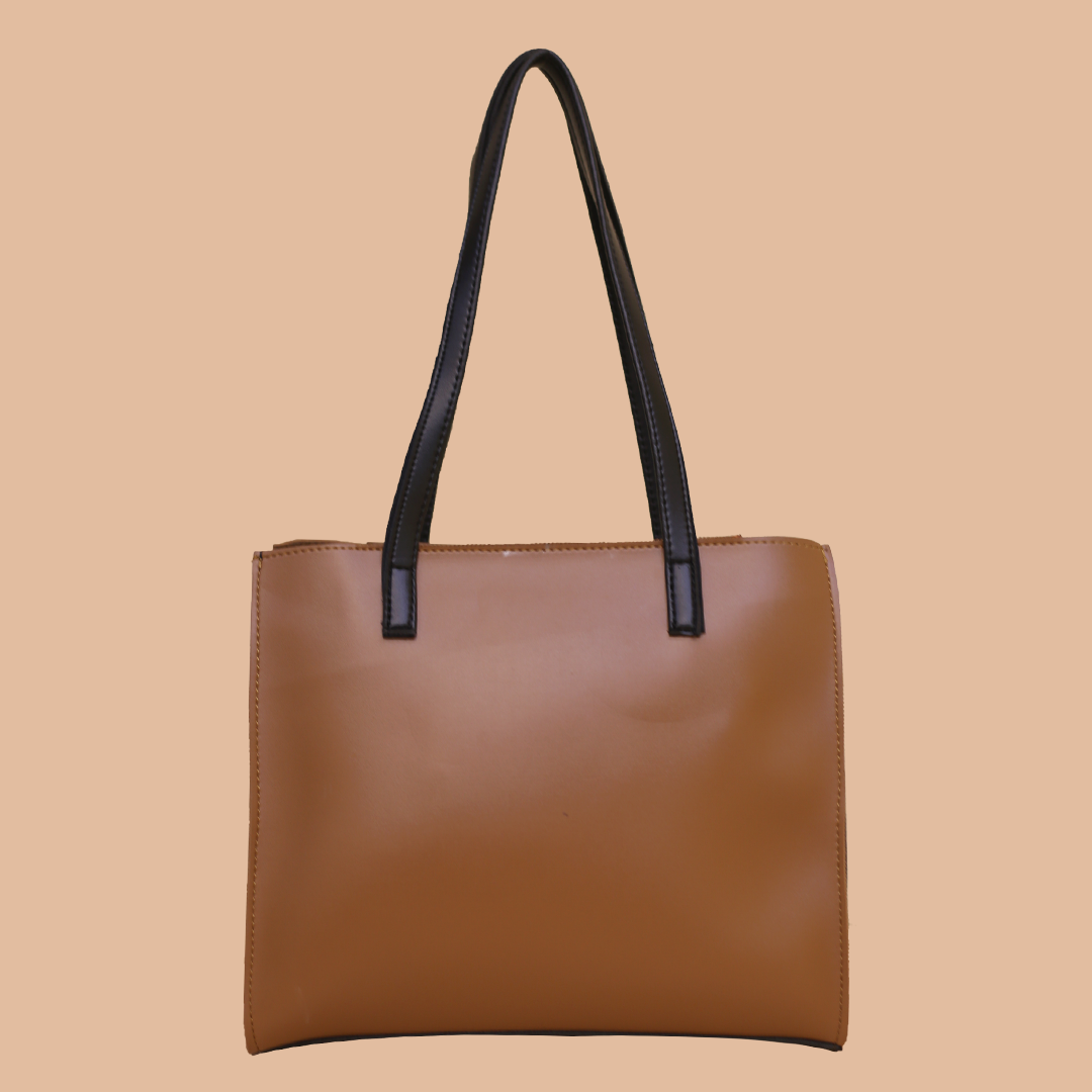 Floral Brown and Black Shoulder Bag