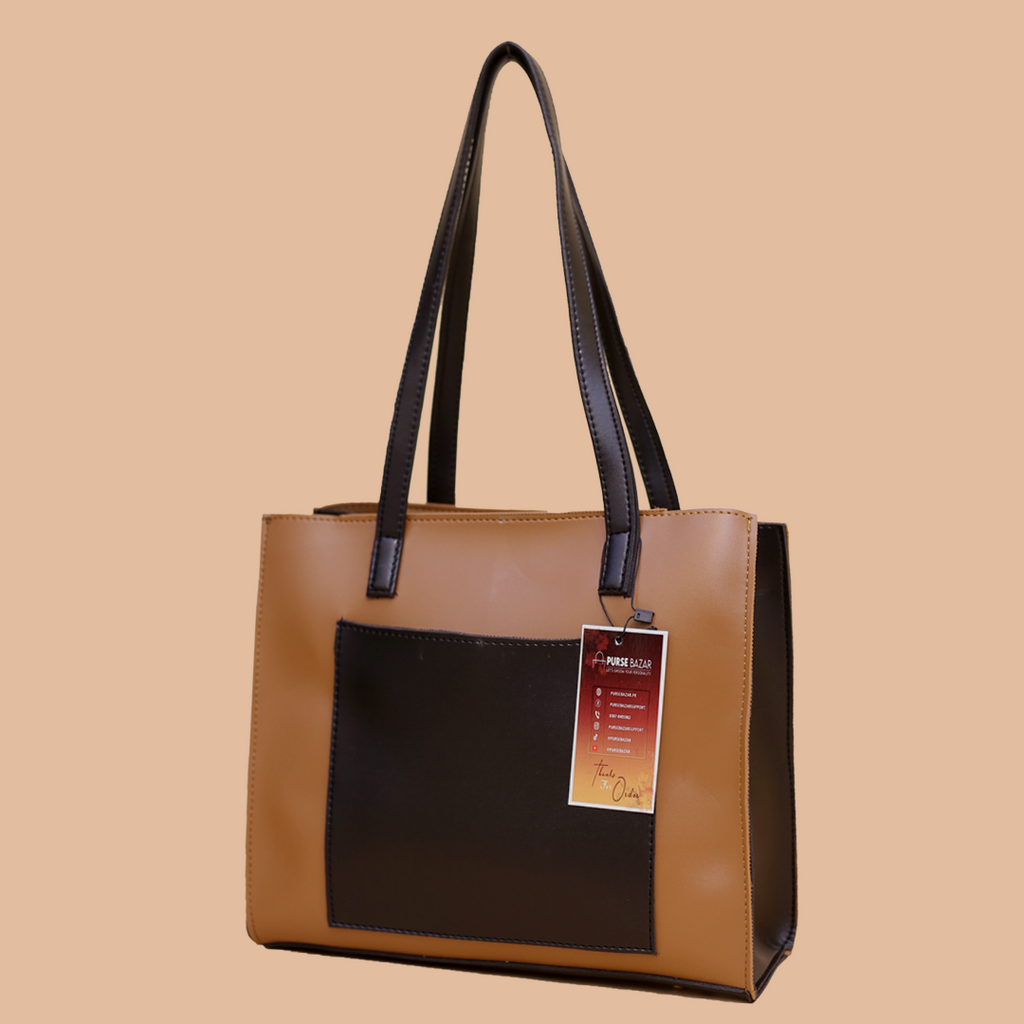 Floral Brown and Black Shoulder Bag