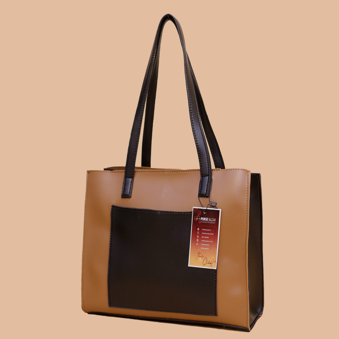 Floral Brown and Black Shoulder Bag