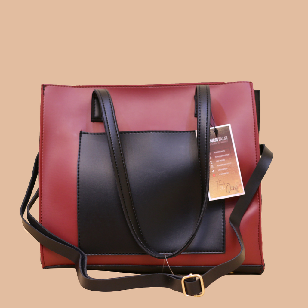 Floral Maroon and Black Shoulder Bag