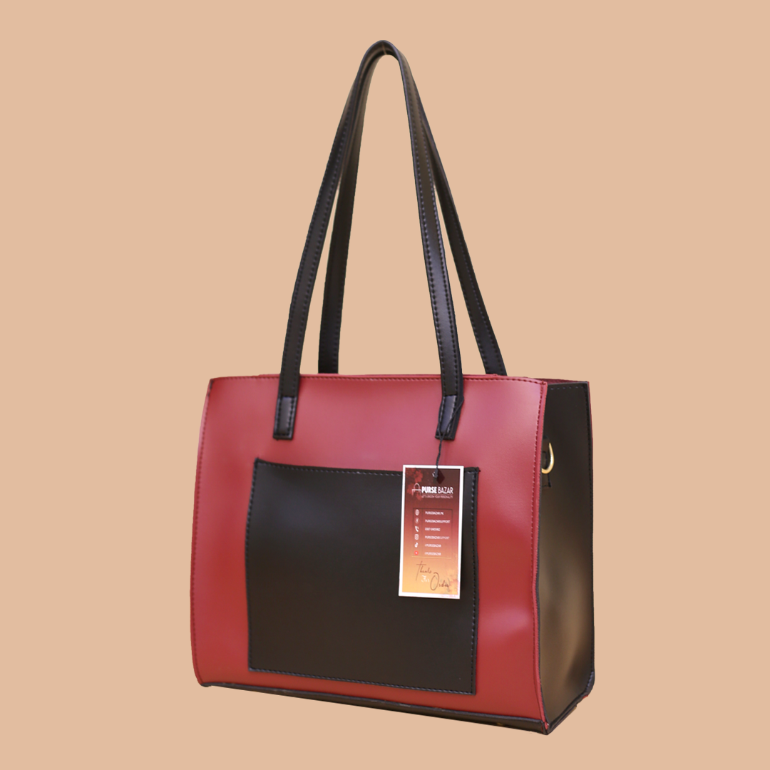 Floral Maroon and Black Shoulder Bag