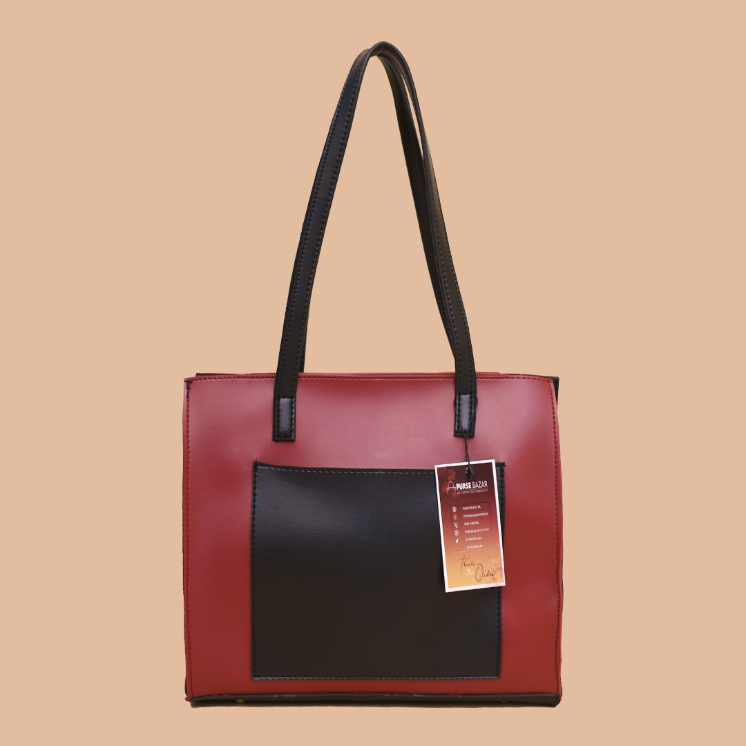 Floral Maroon and Black Shoulder Bag