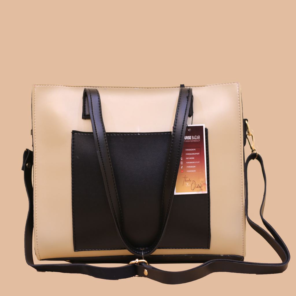 Floral Yellow and Black Shoulder Bag