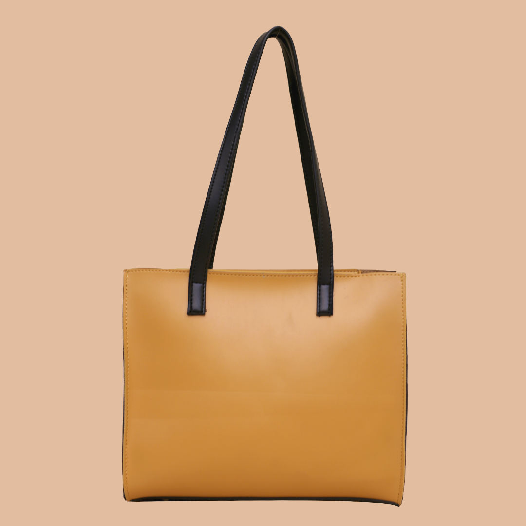 Floral Yellow and Black Shoulder Bag