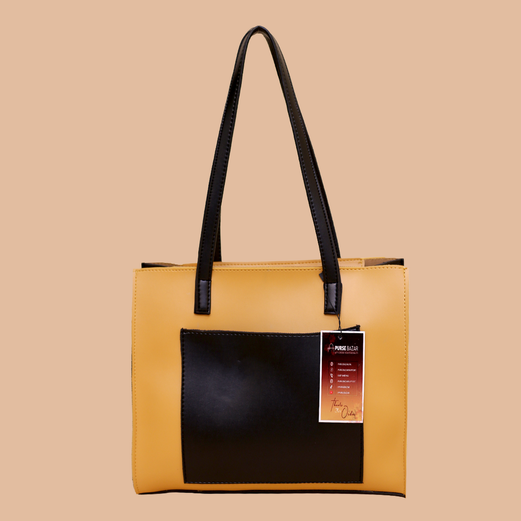 Floral Yellow and Black Shoulder Bag