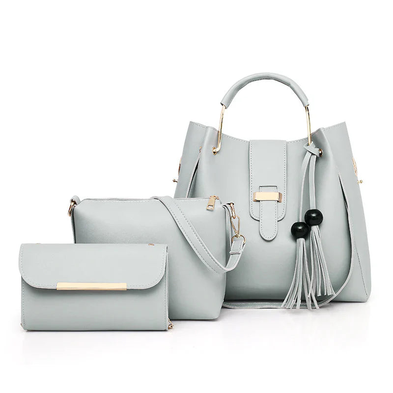 Queen 3 Pcs Grey Handbag