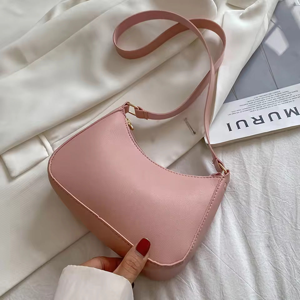 Pink Half Moon Crossbody Bag