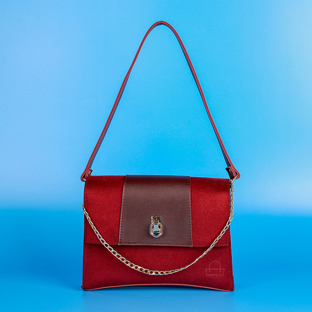 Sleeve Maroon Crossbody Bag
