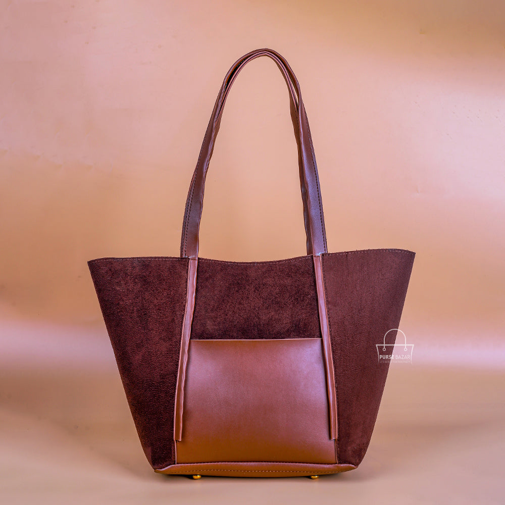 ROSEBUD brown TOTE BAG