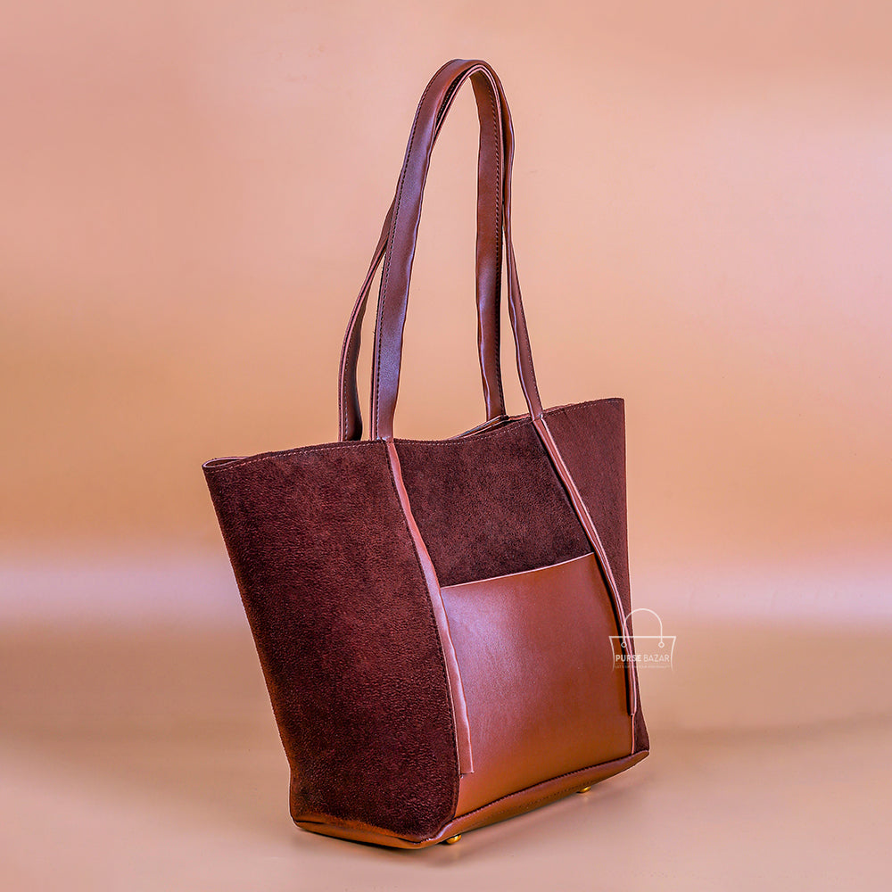 ROSEBUD brown TOTE BAG
