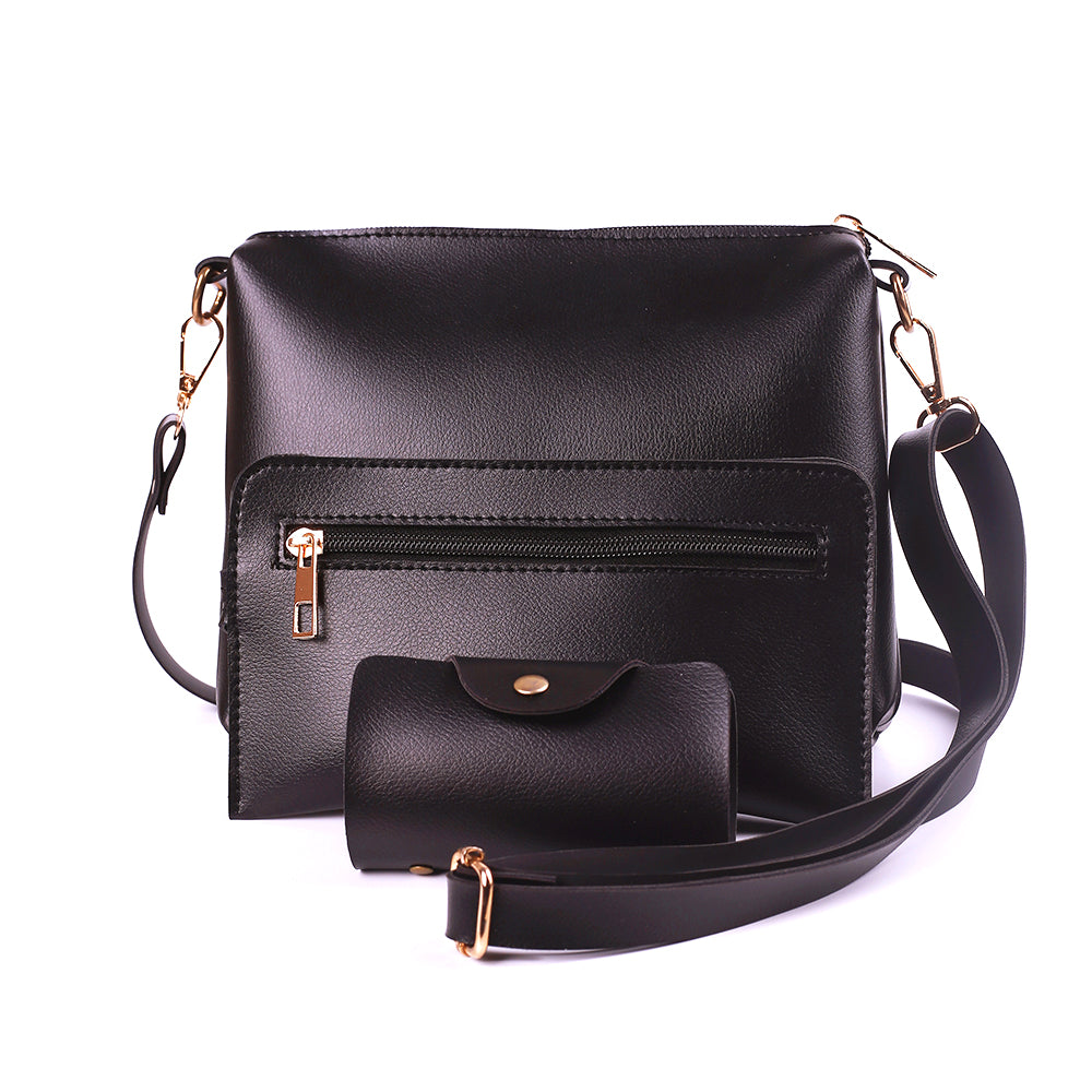Delicacy 4 Pcs Jet Black Handbag