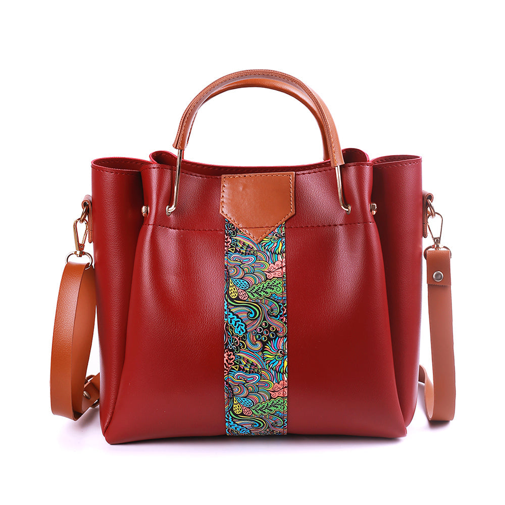 Delicacy 4 Pcs Wine Red Handbag