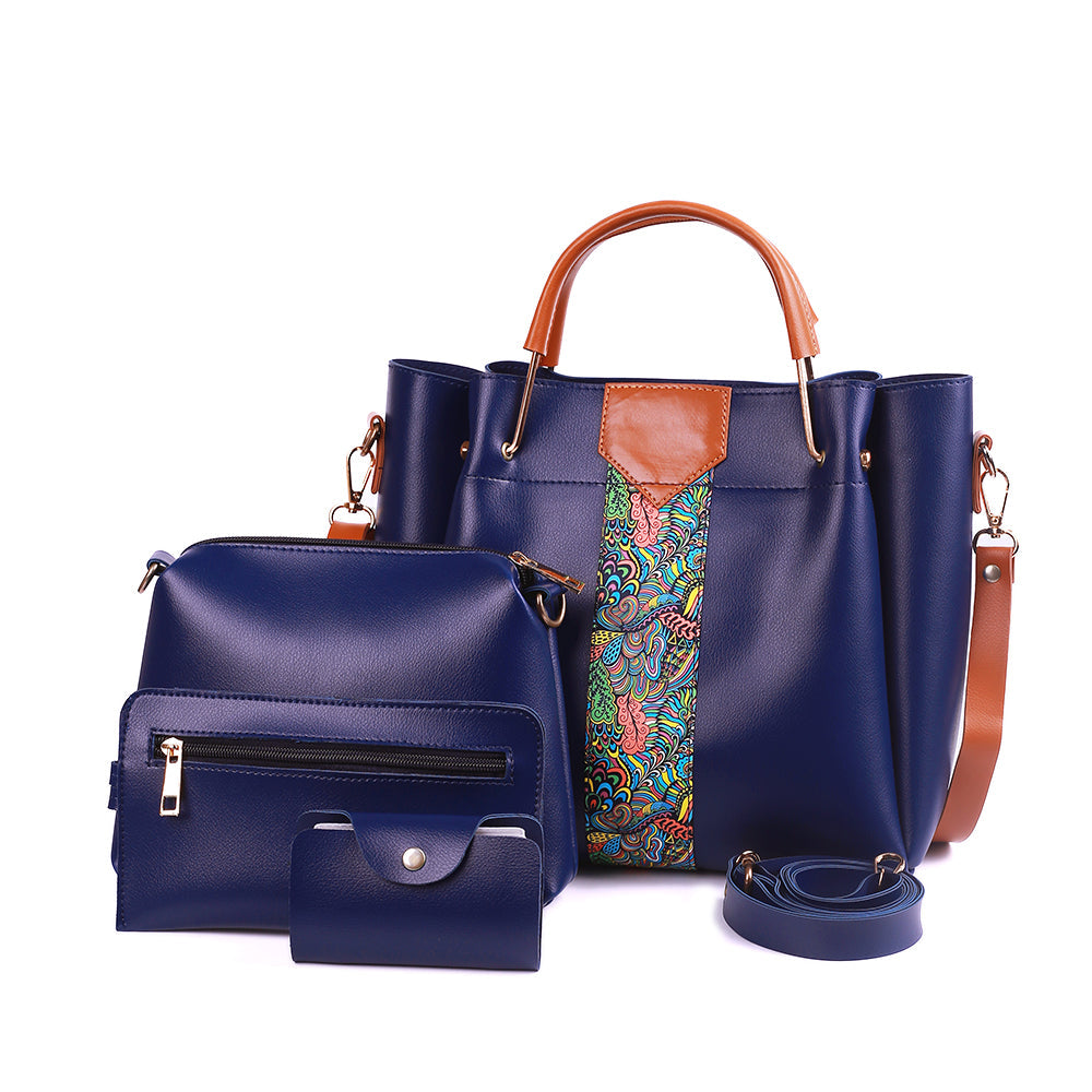 Delicacy 4 Pcs Blue Handbag