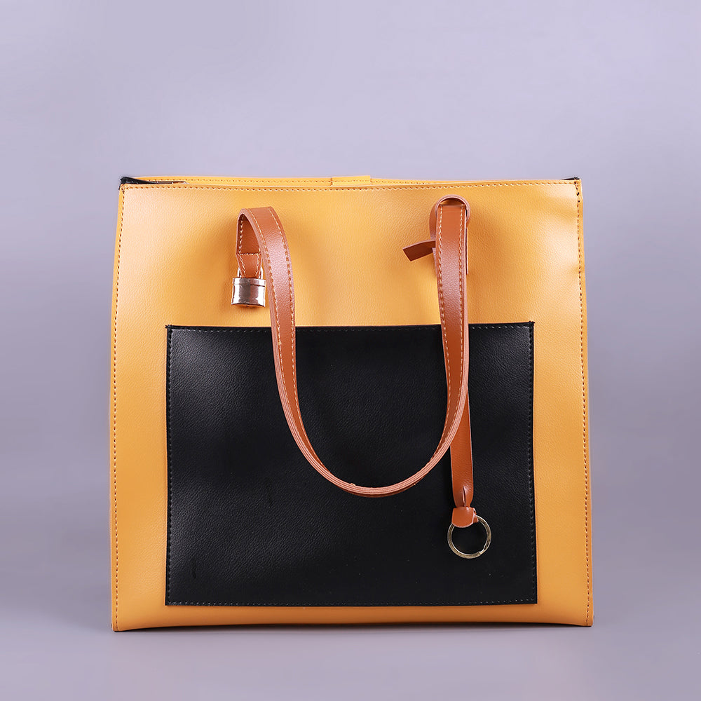 Double Trouble Yellow and Black Tote Bag