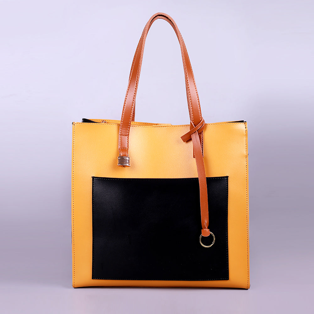 Double Trouble Yellow and Black Tote Bag