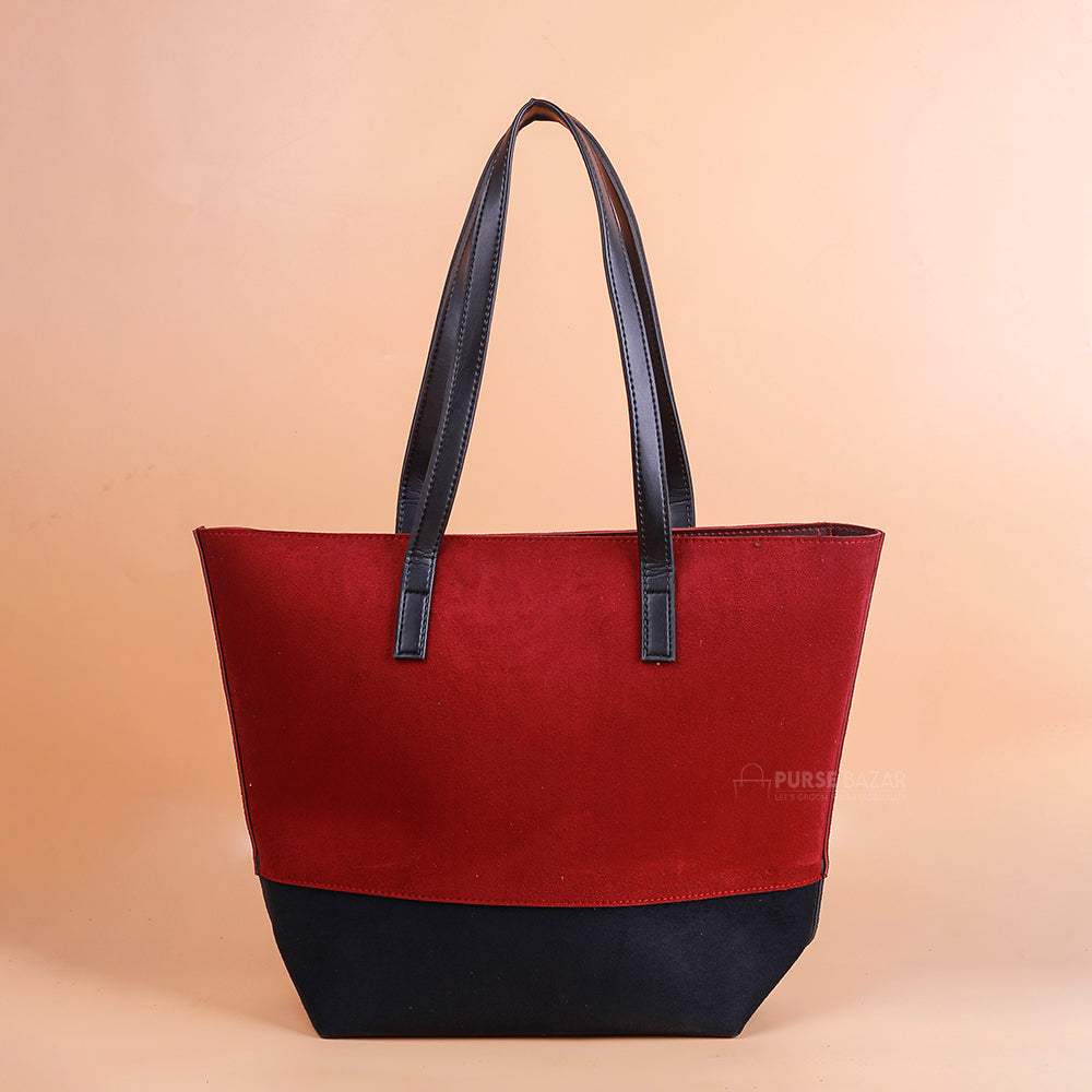 POSH MAROON AND BLACK TOTE BAGS