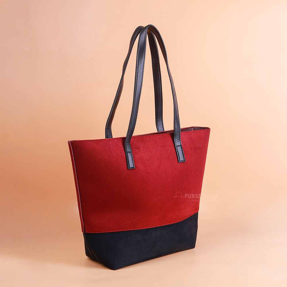 POSH MAROON AND BLACK TOTE BAGS