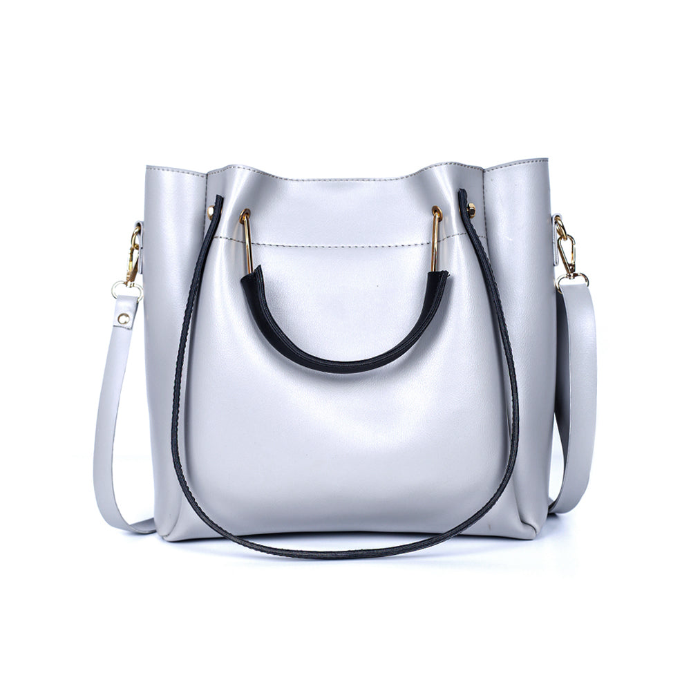 Double Strap Grey Handbag