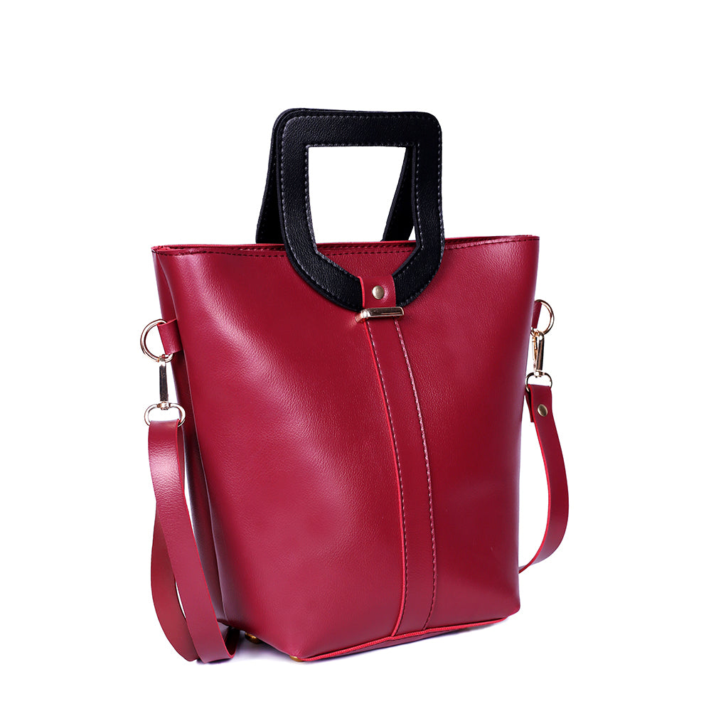 Hazel Maroon 2 Pcs Handbag