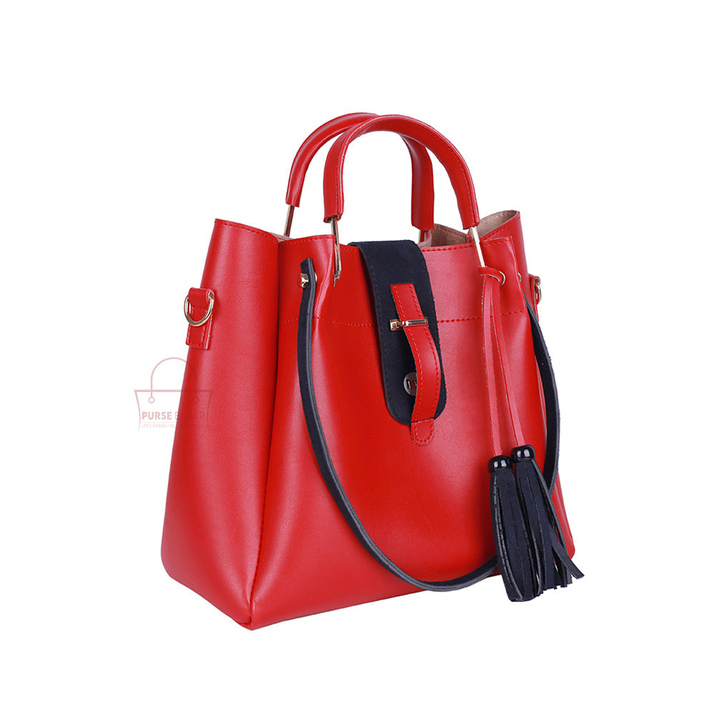 Fancy 3 Pcs Read Handbag
