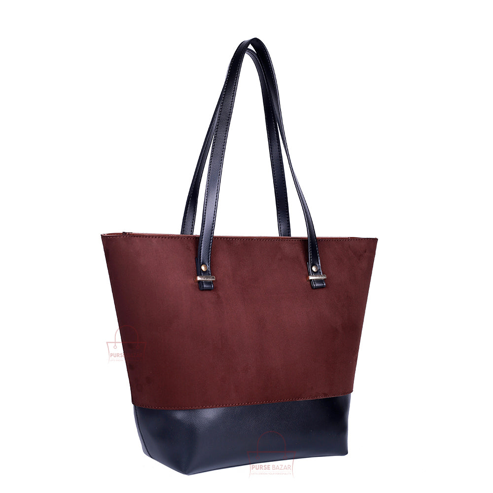 Posh Brown And Black Tote Bags