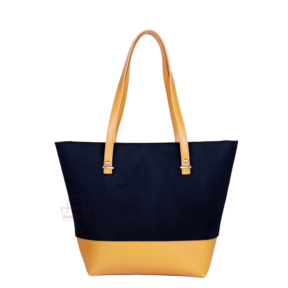 Posh Black And Yellow Tote Bags