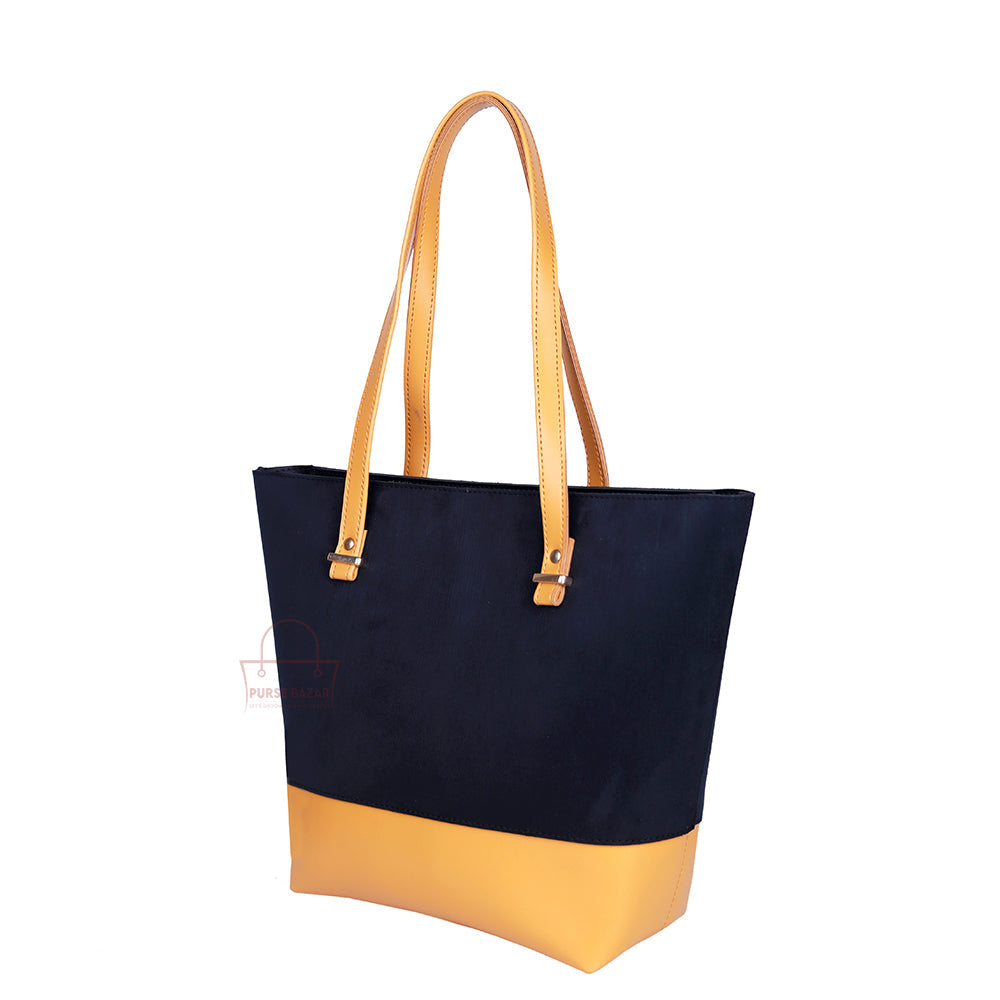 Posh Black And Yellow Tote Bags