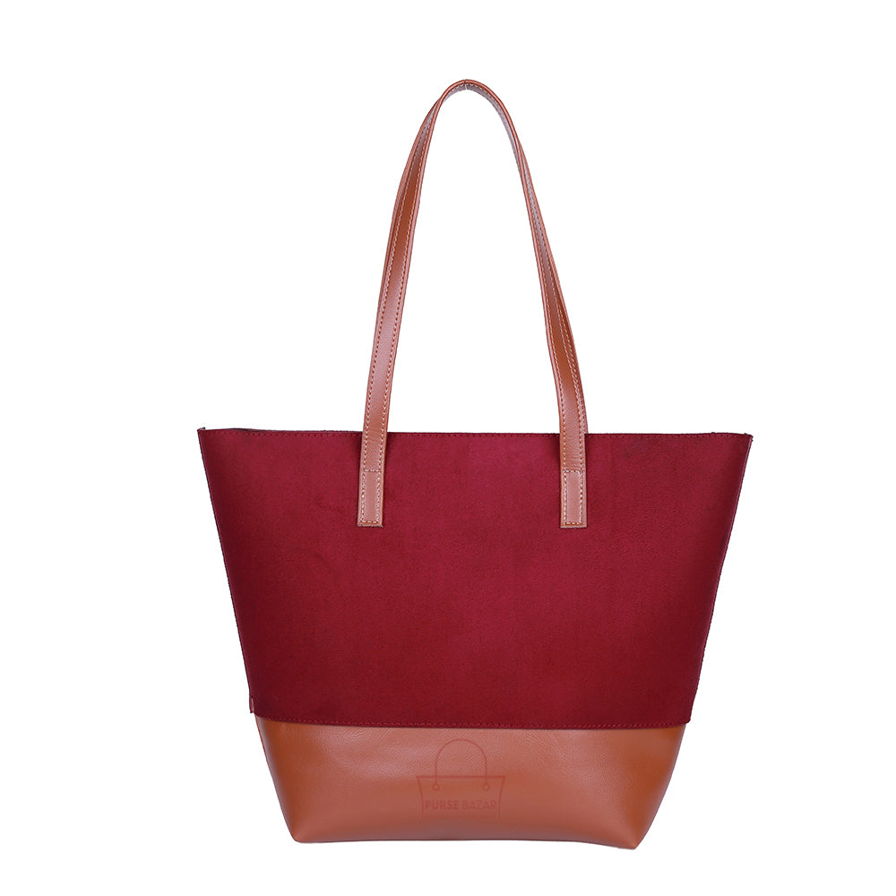 Posh Maroon And Brown Tote Bags