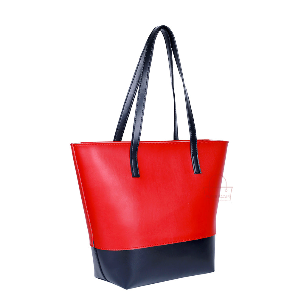 Posh Red And Black Tote Bags