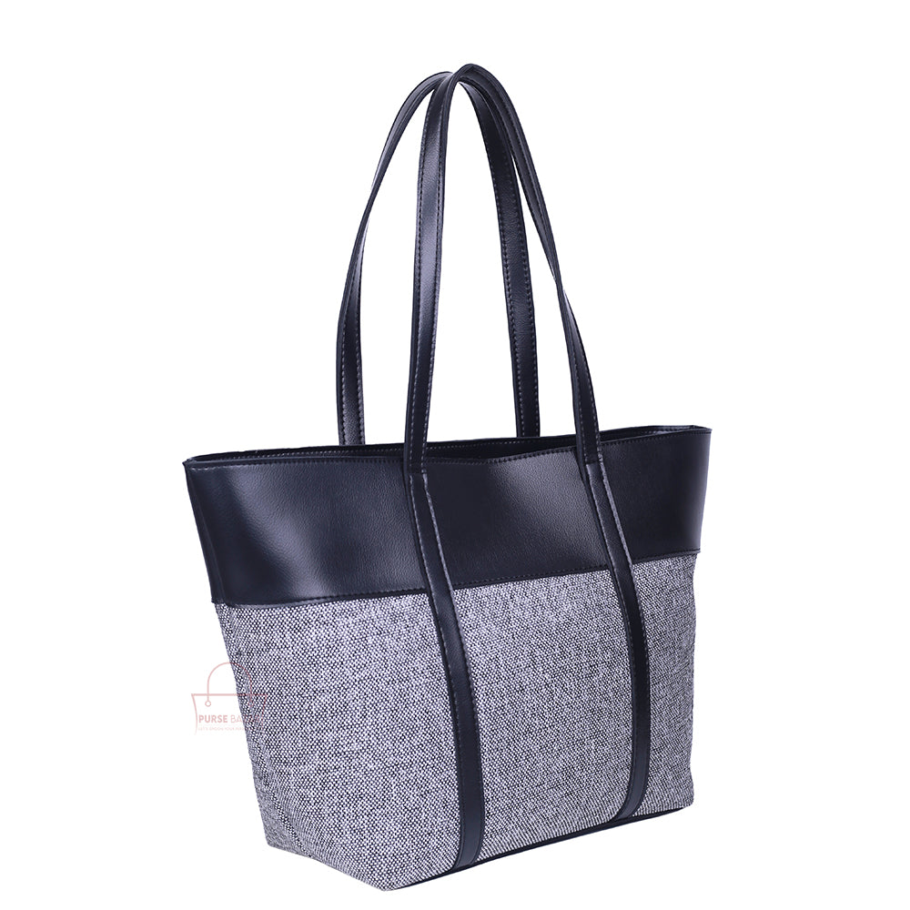 Pairs Grey & Black Tote Bags