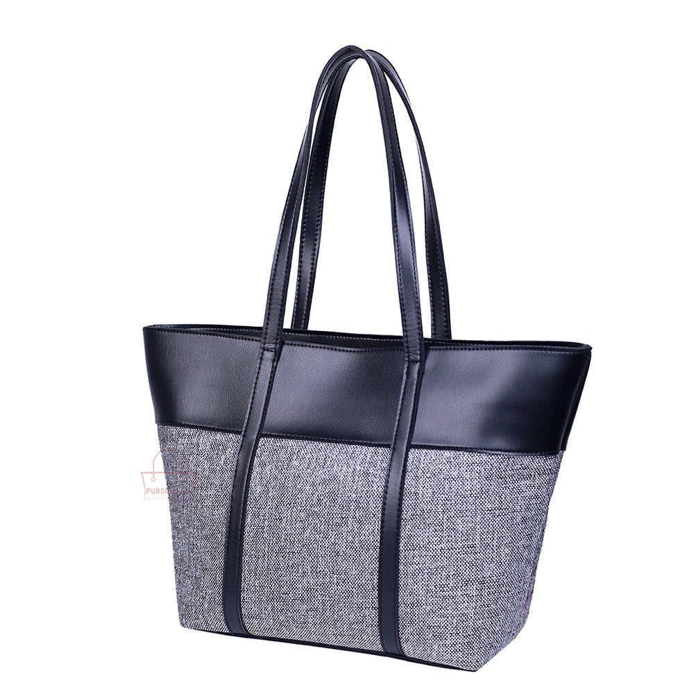 Pairs Grey & Black Tote Bags