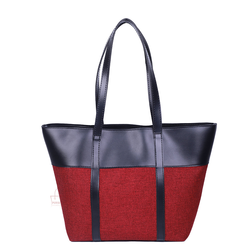 Pairs Maroon & Black Tote Bags