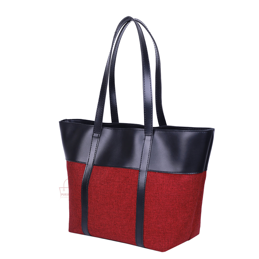 Pairs Maroon & Black Tote Bags