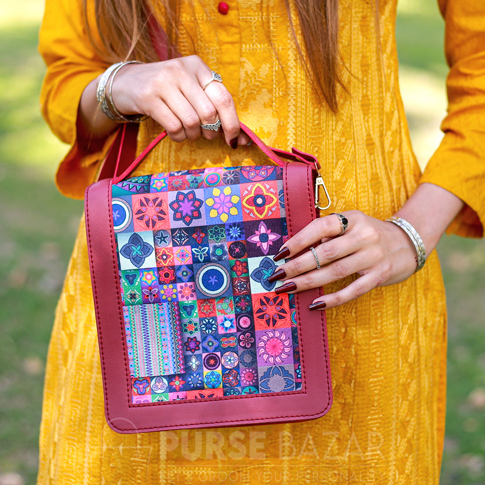 Maroon Vibrant Crossbody Bag