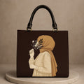 Hijab Girl Dark Brown Canvas Tote Bag